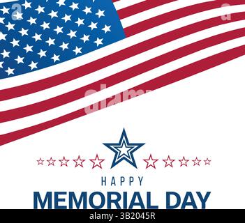 Happy Memorial Day American Flag Banner Vektor Grafiken Illustrationen Stock Vektor