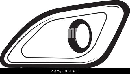 Auto-Anzeigeleuchte schwarz weiß Vektor Auto Moderne Automatisierung Zubehör Stock Vektor