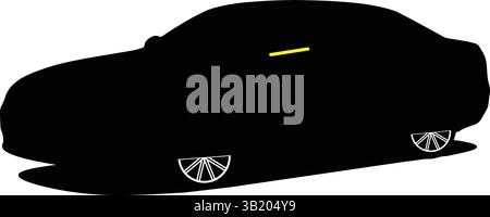 Autoabdeckung schwarz weiß Vector Car Modern Automation Zubehör Stock Vektor