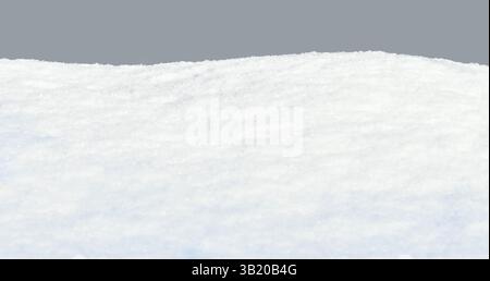 Frischer glitzernder Schnee hellblauer Ton grenzenlos, perfekt als Wintersaison auf grauem Hintergrund Stockfoto