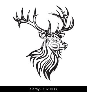 Tribal Deer Tattoo Designs – Vector Art Collection Stock Vektor