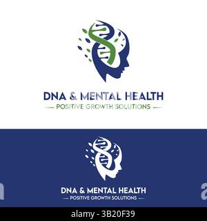Geistige Gesundheit Logo und Massage Logo Design in Vektorvorlage Stock Vektor