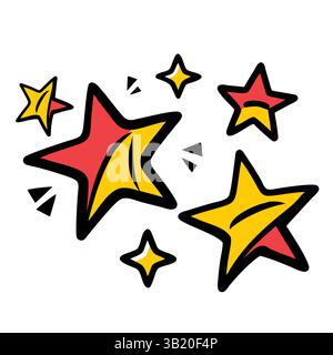 Bunte Zeichentricksterne setzen Vektor-Illustration Stock Vektor