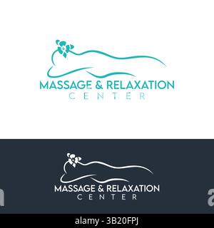 Geistige Gesundheit Logo und Massage Logo Design in Vektorvorlage Stock Vektor