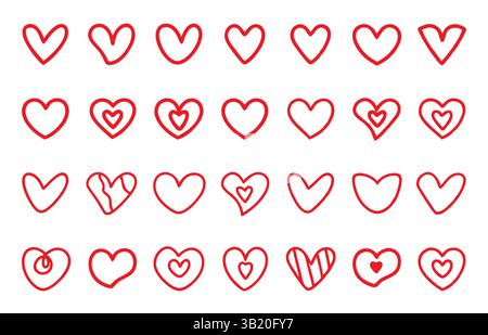 Romantisches Herz Liebe Vektor für Valentinskarten und Dekorationen Vektor Grafiken Illustrationen Stock Vektor