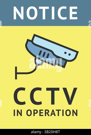 CCTV-Banner, Poster zur Videoüberwachung, Sicherheitskamerasymbol, Vektorillustration Stock Vektor