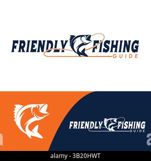 Fisch-Logo-Design in Vektorvorlage Stock Vektor