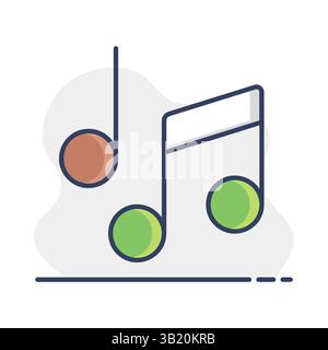 Symbol für Musiknoten, Titel, Melodie oder Tune Vector. Graph-Symbol für Musik und Sound Website und Apps Design, Logo, App, UI Stock Vektor