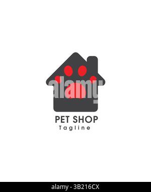 Design des PET Shop Logos, Design des PET House Logos, Logo des Tiergeschäfts Stock Vektor