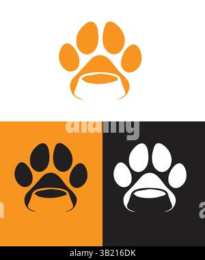 Paw Food Shop Logo, Paw Logo in Futter, Hundepfote Logo Vektor Stock Vektor