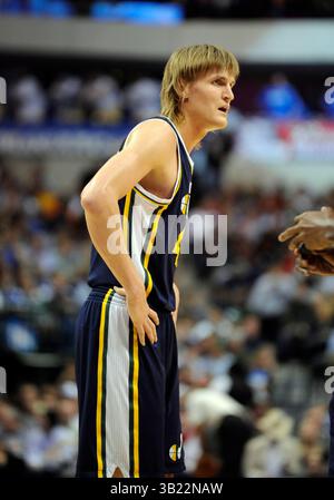 23. Februar 2011: Utah Jazz Small Forward Andrei Kirilenko #47 während eines NBA-Spiels zwischen den Utah Jazz und den Dallas Mavericks im American Airlines Center in Dallas besiegte TX Dallas Utah 118–99 (Credit Image: © Albert Pena/Cal Sport Media/ZUMAPRESS.com) Stockfoto