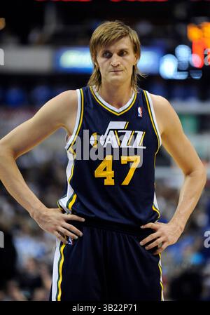 23. Februar 2011: Utah Jazz Small Forward Andrei Kirilenko #47 während eines NBA-Spiels zwischen den Utah Jazz und den Dallas Mavericks im American Airlines Center in Dallas besiegte TX Dallas Utah 118–99 (Credit Image: © Albert Pena/Cal Sport Media/ZUMAPRESS.com) Stockfoto