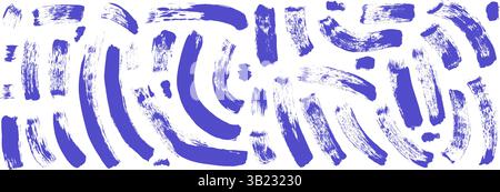 Leuchtende, wellige Pinselstriche. Handgezeichnete Vektorquietsche unterstreichen Formen. Pinsel lineare Scribble-Elemente auf weißem Hintergrund Stock Vektor