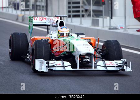 November 2010 - Abu Dhabi, Vereinigte Arabische Emirate - Paul Di Resta (GBR) Force India VJM03...Formel 1 Young Driver Test, Yas Marina Circuit. (Vermerk: © Sutton Motorsports/ZUMAPRESS.com) Stockfoto