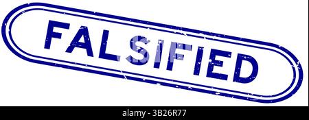 Grunge blauer falsifizierter Wortgummi-Siegelstempel auf weißem Hintergrund Stock Vektor