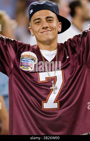 3. September 2009: Ein Fan von Michael Vick und Eagles während eines Vorsaisonspiels zwischen den New York Jets und Philadelphia Eagles im Giants Stadium in East Rutherford, New Jersey. Jets Beat the Eagles 38-27. (Bild: © Duncan Williams/Cal Sport Media/ZUMA Press) Stockfoto