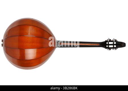 Ukrainische Domra. Langhalsiges Folk-Saiteninstrument der Lautenfamilie. Isoliert auf weißem Hintergrund. Stockfoto