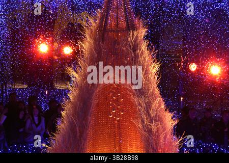 Dezember 2009 – Tokio, Japan – Weihnachtsbeleuchtung und Beleuchtung werden im „Blauen Ozean“ von Caretta Shiodome in Tokio ausgestellt. CA. 300.000 LED-Lampen werden verwendet, um eine Unterwasseratmosphäre zu schaffen. (Bild: © Hitoshi Yamada/ZUMA Press) Stockfoto