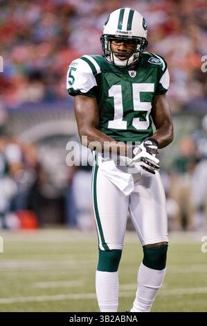 3. September 2009: Wallace Wright (15), der im Giants Stadium in East Rutherford (New Jersey) zwischen den New York Jets und den Philadelphia Eagles spielte. Jets Beat the Eagles 38-27. (Bild: © Duncan Williams/Cal Sport Media/ZUMA Press) Stockfoto
