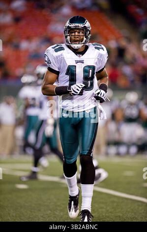3. September 2009: Jeremy Maclin (18) im Giants Stadium in East Rutherford (New Jersey). Jets Beat the Eagles 38-27. (Bild: © Duncan Williams/Cal Sport Media/ZUMA Press) Stockfoto