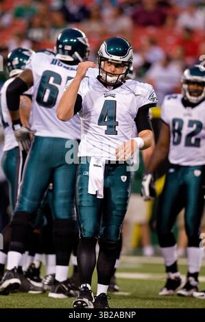 3. September 2009: Kevin Kolb, Quarterback der Eagles, während eines Vorsaisonspiels zwischen den New York Jets und Philadelphia Eagles im Giants Stadium in East Rutherford, New Jersey. Jets Beat the Eagles 38-27. (Bild: © Duncan Williams/Cal Sport Media/ZUMA Press) Stockfoto