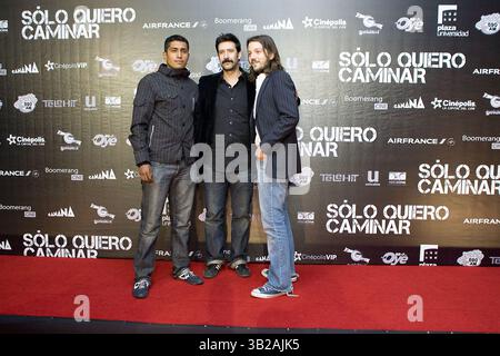 17. August 2009 - Mexiko-Stadt, Mexiko - CHENOK HUERTA, JOSE MARIA YAZPIK und DIEGO LUNA nehmen am 17. August 2009 in Mexiko-Stadt, Mexiko, an einer Pressekonferenz Teil, um den Film „Just Walking“ im W Hotel vorzustellen. (Kreditbild: © Carlos Tischler/ZUMA Press) Stockfoto