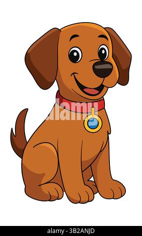 Hundevektor, Iconvektor Illustration, Hundesilhouette eines Hundes isoliert auf einem weißen Hintergrund Stock Vektor