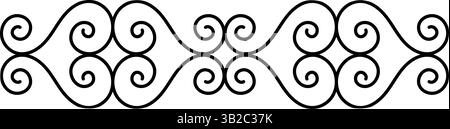 Lockiges Vintage-Musterelement zur Dekoration. Zierrand-Silhouette Stock Vektor