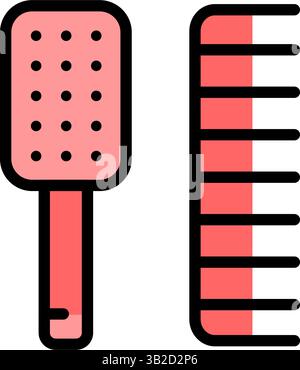 Abbildung des Symbols für die Kammfarbe. Einfache Vektorgrafik für Elementillustrationen, geeignet für Apps, Websites und Präsentationen auf weißem Hintergrund. Stock Vektor