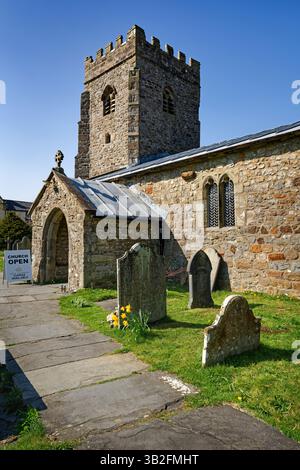 Vereinigtes Königreich, North Yorkshire, Yorkshire Dales, Horton-in-Ribblesdale, St. Oswald's Church. Stockfoto