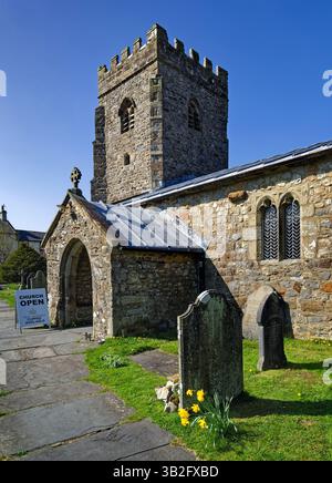 Vereinigtes Königreich, North Yorkshire, Yorkshire Dales, Horton-in-Ribblesdale, St. Oswald's Church. Stockfoto