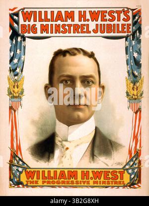 William H. West's Big Minstrel Jubilee, William H. West (1853–1902) US-amerikanischer Blackface-Künstler. Wm. H. Wests großes Minstrel-Jubiläum. Stockfoto