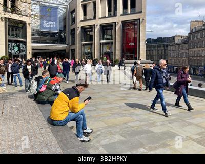 Eingang zum Einkaufszentrum St. James Quarter, Edinburgh Schottland Stockfoto
