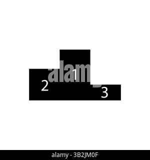 Siegerpodest-Symbol. Symbol für Rangstufe. Nummer eins. Schwarze Wettkampfform. Stock Vektor