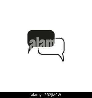 Chat-Sprechblasen. Symbol für Kommunikationsnachricht. Einfaches Gesprächszeichen. Vektorkontur. Stock Vektor