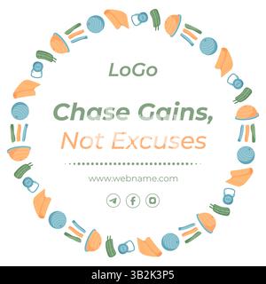 Minimales Design Für Fitness-Banner Stock Vektor