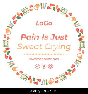 Buntes Banner Für Flache Sportausrüstung Stock Vektor