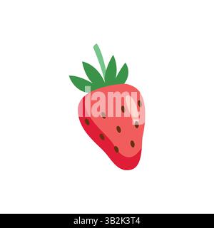 Erdbeere Handgezeichnete Illustration Frische Rote Sommerbeere Stock Vektor