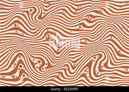 Karamell mit Milchschokolade-Creme-Hintergrund mit Wirbel-Textur. Erdnussbutter spritzt. Toffee-Süßigkeiten tropfen. Abbildung flüssiger Marmor geschmolzener Sirup Stock Vektor