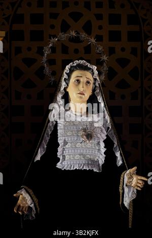 Ribadesella, Spanien - 26.04.2025: Statue unserer Lieben Frau vom Schmerz (19. Jahrhundert). Stockfoto