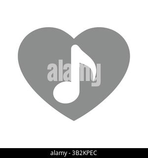Liebe Musik-Vektor-Symbol. Musikalische Note und Herzsymbol. Stock Vektor