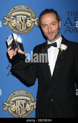 15. Februar 2016 - Century City, CA, USA - LOS ANGELES - 14. Februar: Emmanuel Lubezki bei den American Society of Cinematographers Awards 2016 im Century Plaza Hotel am 14. Februar 2016 in Century City, CA Foto via Newscom (Credit Image: © Kathy Hutchins/Newscom via ZUMA Press) Stockfoto