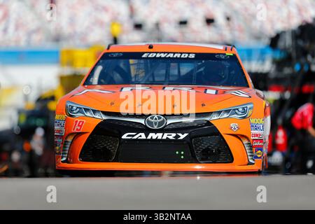 4. März 2016 – Las Vegas, NV, USA – Las Vegas, NV – 04. März 2016: Carl Edwards (19) trainiert für den Kobalt 400 auf dem Las Vegas Motor Speedway in Las Vegas, NV. (Kreditbild: © ASP/CSM via ZUMA Wire) Stockfoto