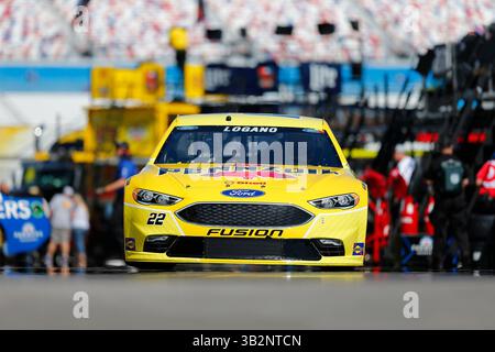 4. März 2016 – Las Vegas, NV, USA – Las Vegas, NV – 04. März 2016: Joey Logano (22) trainiert für den Kobalt 400 auf dem Las Vegas Motor Speedway in Las Vegas, NV. (Kreditbild: © ASP/CSM via ZUMA Wire) Stockfoto