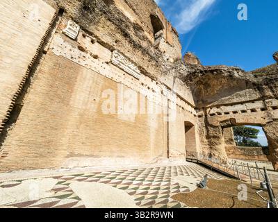 Mosaik im östlichen Gym (Palaestrae) der Caracalla-Thermen in Rom, Italien Stockfoto