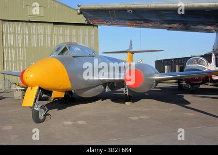 Gloster Meteor T.7 Trainer am South Wales Aviation Museum in St Athan, Wales Stockfoto