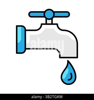 Tippen Sie auf das Symbol mit Wassertropfen. Abbildung: Aqua- oder flüssige dünne Linien. Stock Vektor