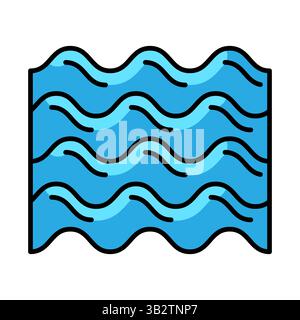 Symbol „Wasserwellen“. Abbildung: Aqua- oder flüssige dünne Linien. Stock Vektor