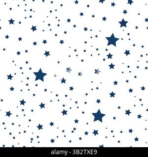 Marineblaue Glitzersterne. Nahtloses Stoffmuster Stock Vektor