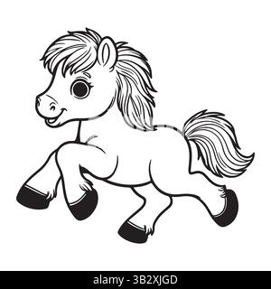 Cartoon Pferd Silhouette Vektor Design für Kinder Kunst Stock Vektor